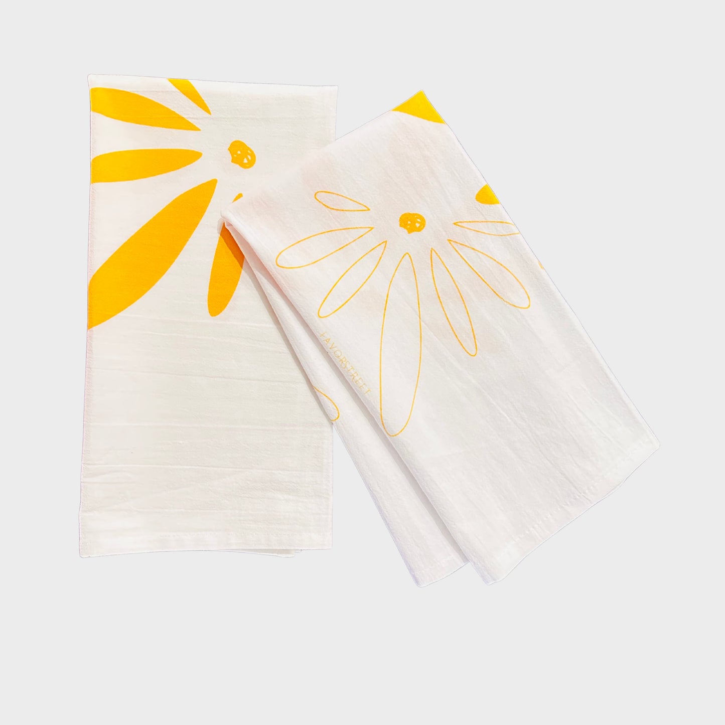 Tea Towel Set of 2- Yellow Daisy